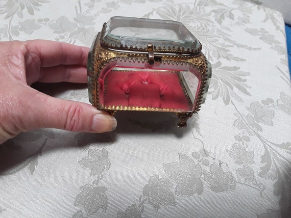 Antique French jewellery box, pocket watch, ring … - image 9
