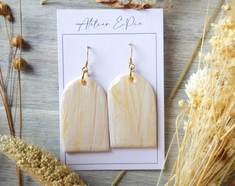 White and yellow-gold calisson earrings