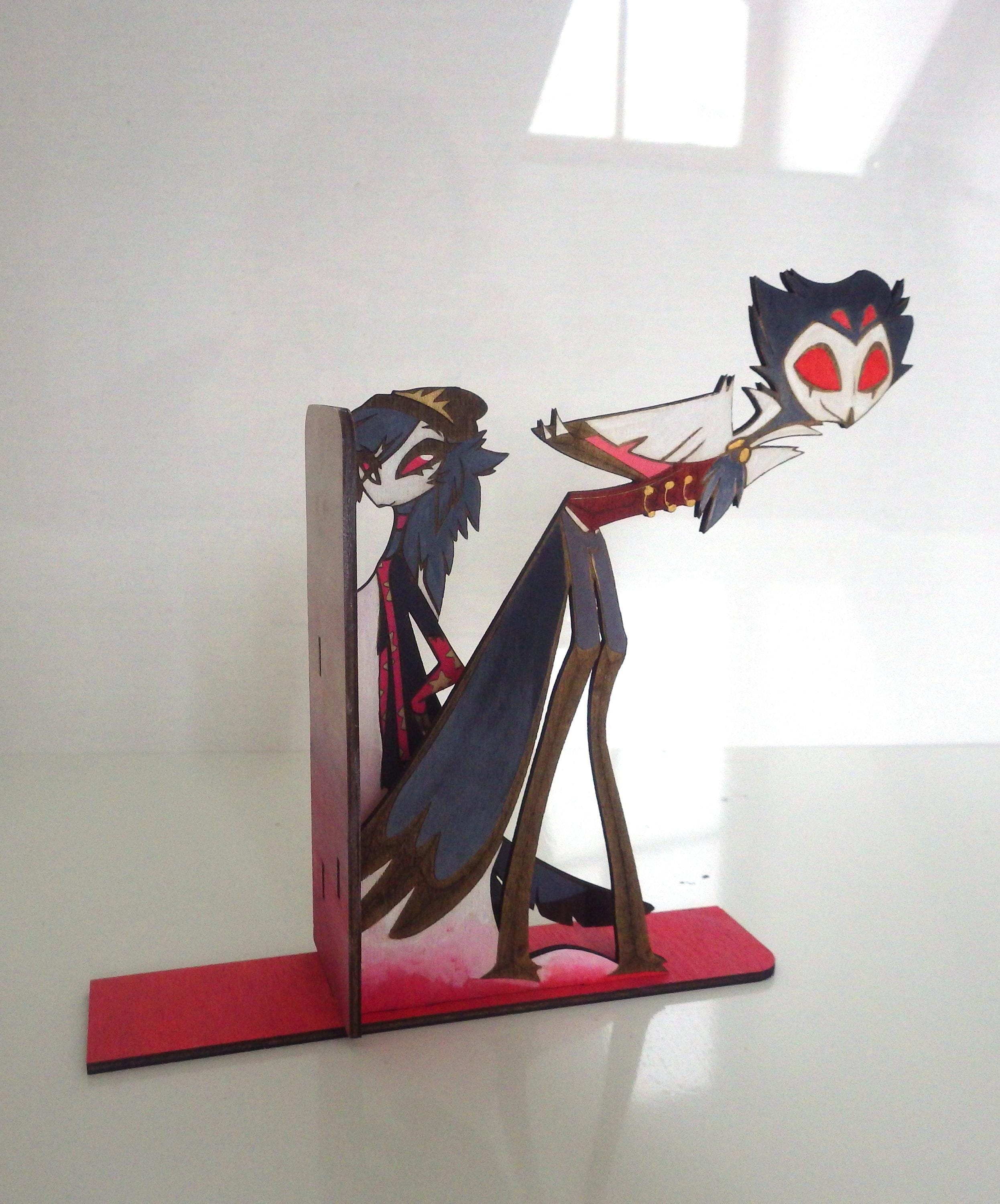 Stolitz Bookends, Stolas Et Blitzø, Hand Painted Wooden Helluva