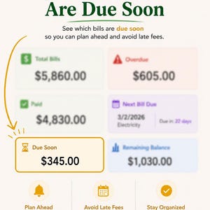 Gestor de facturas - Plantilla de hoja de cálculo de presupuesto mensual - Seguimiento de facturas mensuales - Calendario de facturas - Planificador de presupuesto de Google Sheets - Seguimiento financiero imagen 7