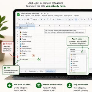 Gestor de facturas - Plantilla de hoja de cálculo de presupuesto mensual - Seguimiento de facturas mensuales - Calendario de facturas - Planificador de presupuesto de Google Sheets - Seguimiento financiero imagen 9