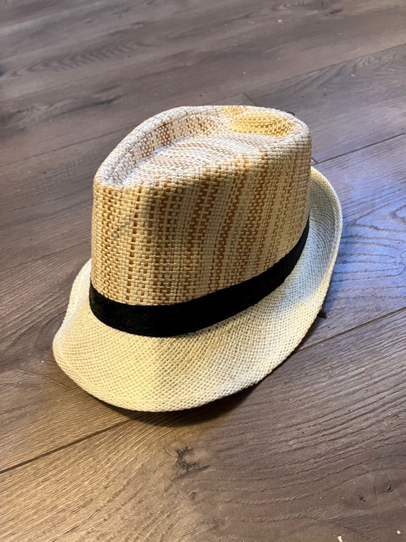 Vintage Straw Fedora Hat