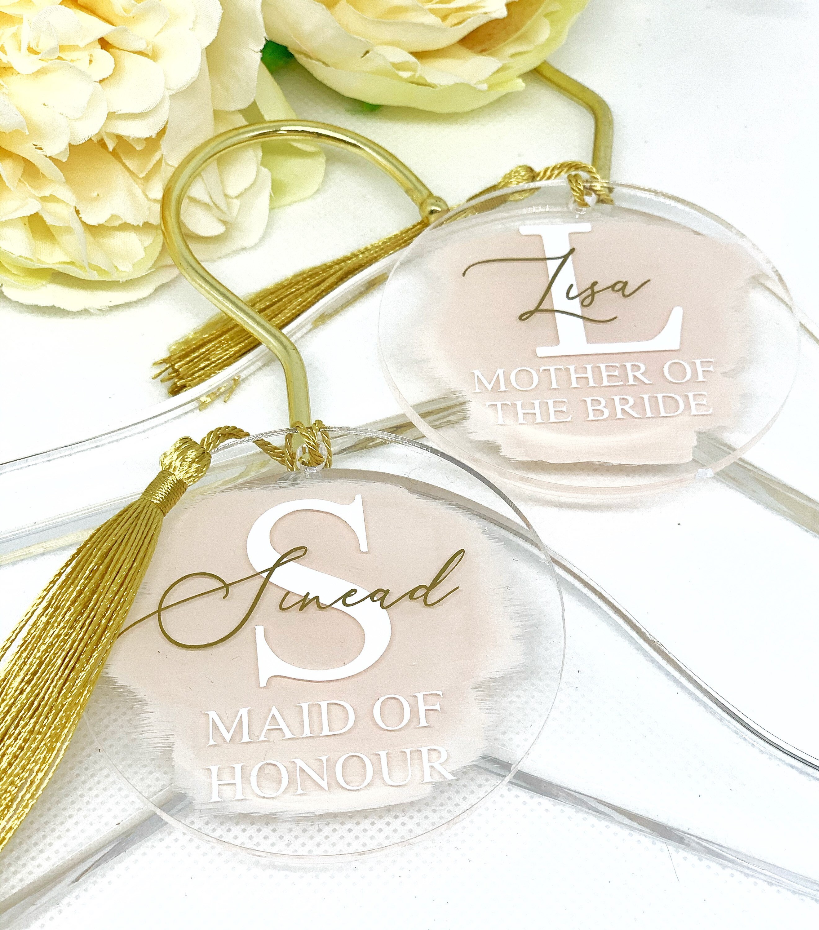 Acrylic Paintwashed Hanger Tags Wedding Hanger Bridal Etsy UK