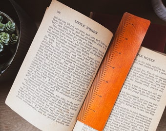 Vintage Ruler Bookmark, Vintage Ruler, Leather Bookmark