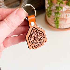 Custom Leather Logo Keychain: Engraved Business Keychain