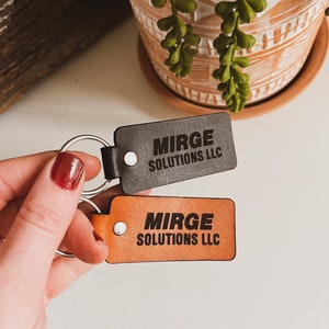 Business Logo Rectangle Keychain, Custom Realtor Keychain