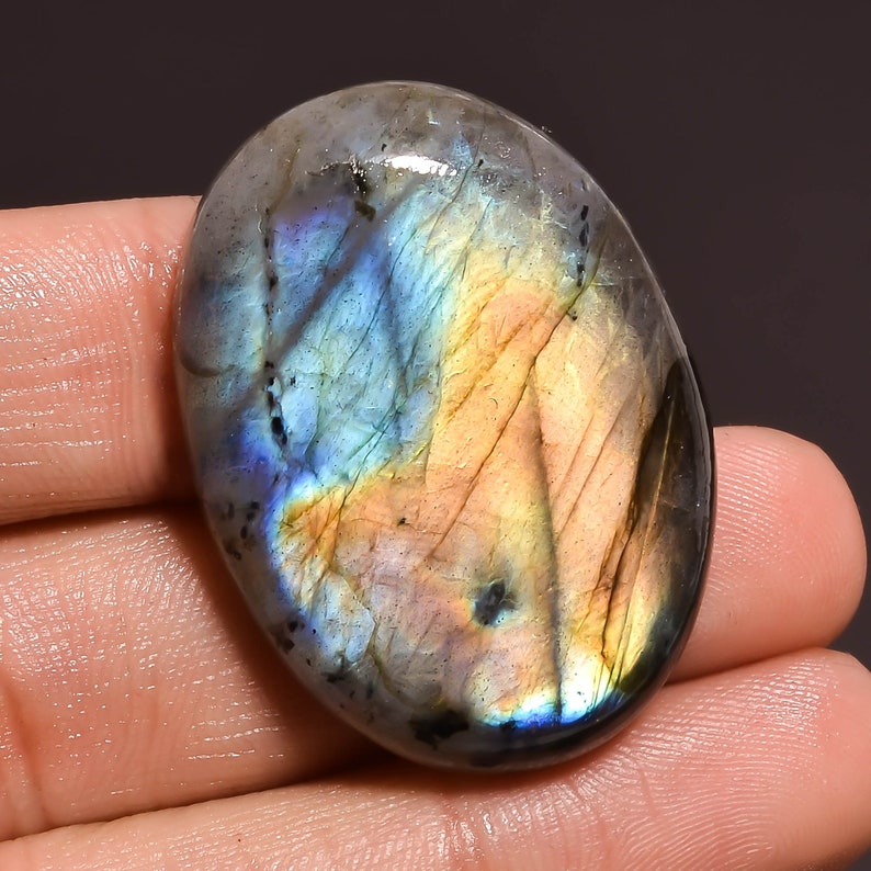 Quality 100/% Loose Gemstone For Making Jewelry 66 Cts 36X26X8 mm HA-38 Natural Multi Labradorite Oval Shape Cabochon AAA