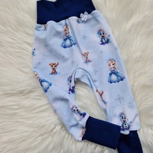 Pump pants for babies and children, BiO French Terry, size 56/62-128/134, princess, snow, snowman, elk, handmade