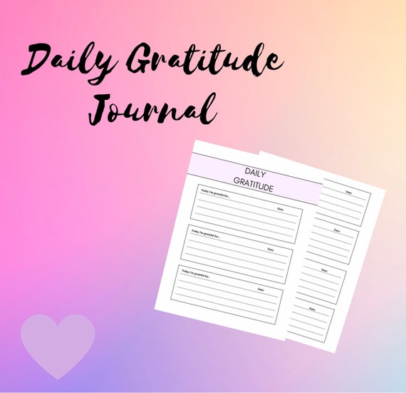 Printable Daily Gratitude Journal Download Grateful | Etsy