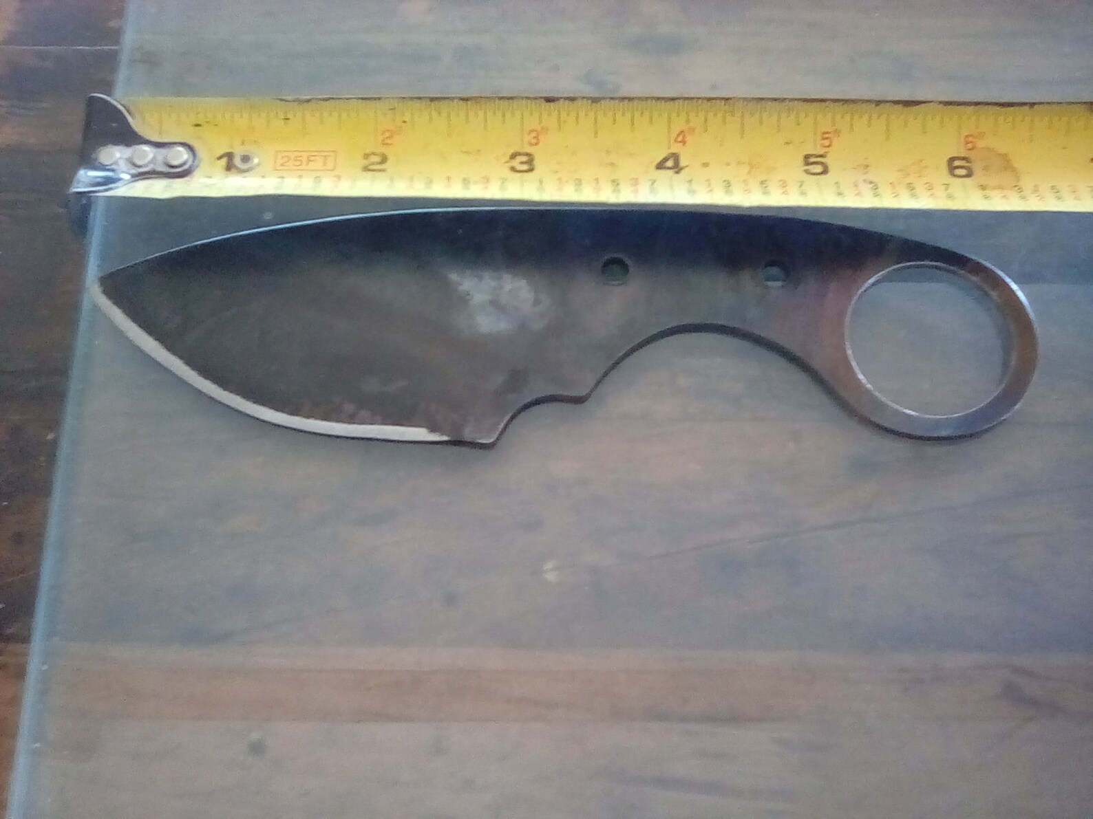 Bushcraft knife blank drop point fatbelly finger hole Etsy