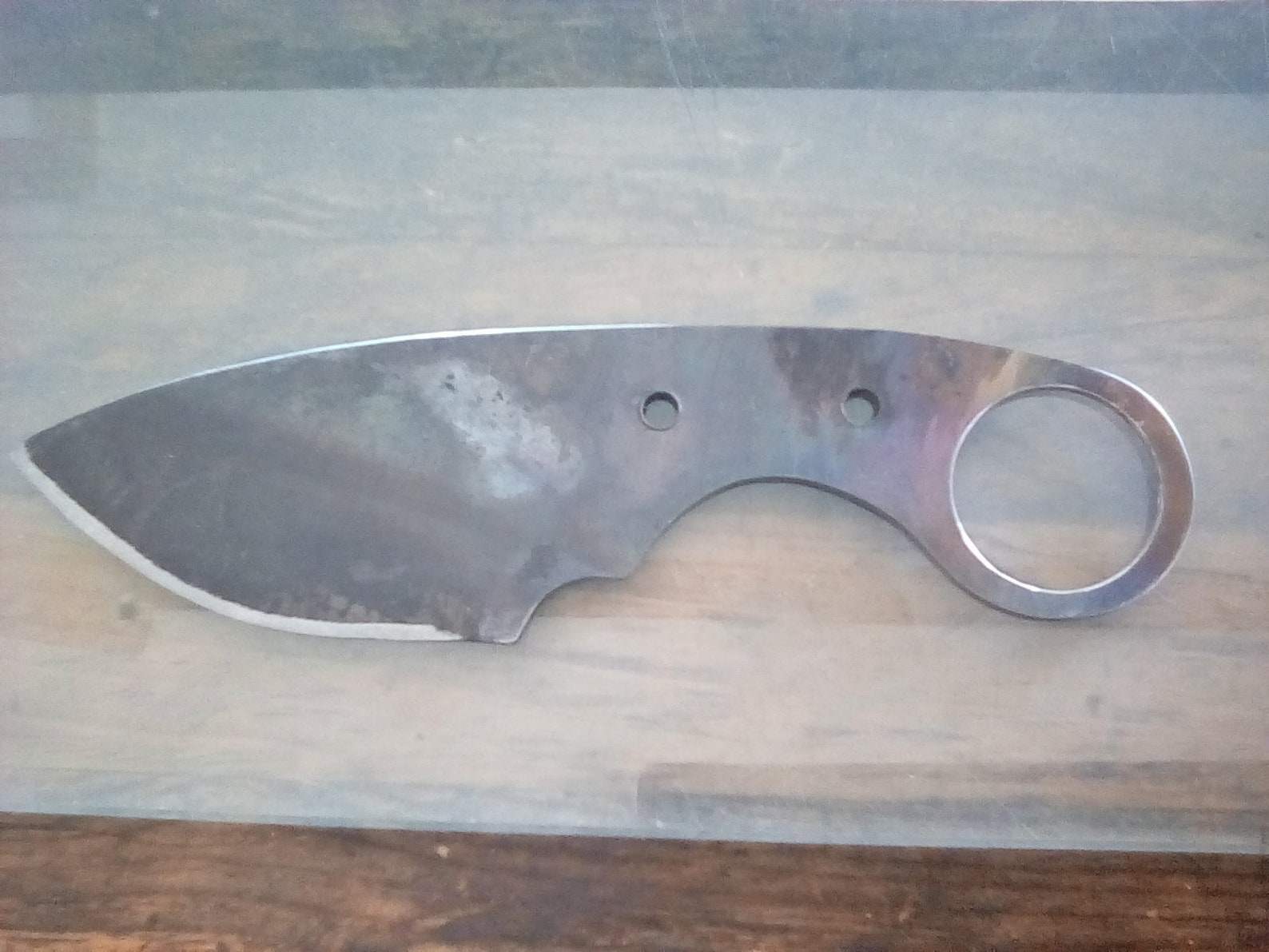 Bushcraft knife blank drop point fatbelly finger hole Etsy