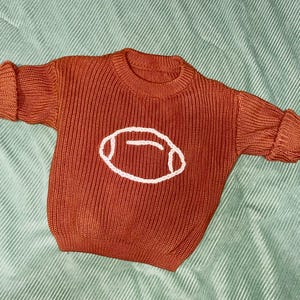 FALL football hand embroidered OVERSIZED sweater
