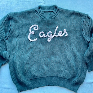 Persoanlized Toddler/Baby Sports Team battle cry hand embroidered OVERSIZED sweater