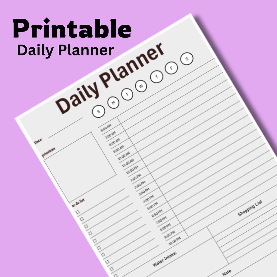 Editable Daily Planner: Printable Productivity Template (excel + PDF ...