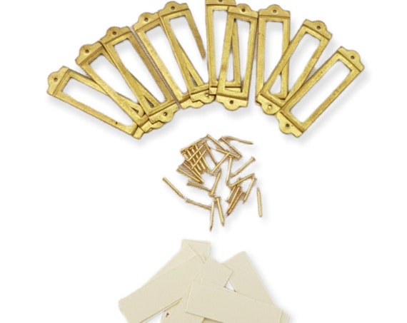 Kit 10 or 20 piece set of brass label holders for coin descriptions