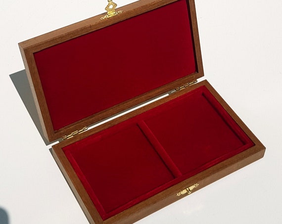Art ALP60x60 Astuccio Cofanetto per 2 Medaglie o Monete fino a 60 mm ZECCHI Wood Coin Box Wooden Coin Case Coin Storage Box Coin Display