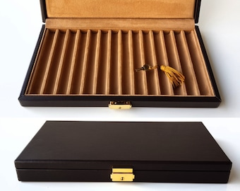 Pen box. Pen case. Pen Collectors Box for 14 Pens. Pen holder box, Fountain pen display box. Pen display case