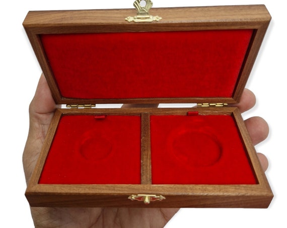 Art.ALP02M Case Case for 2 Ancient Coins Recess Hole to choose from these 22,5/28/31/33/37/41/43/46/50 Case for Coins with 2 Holes