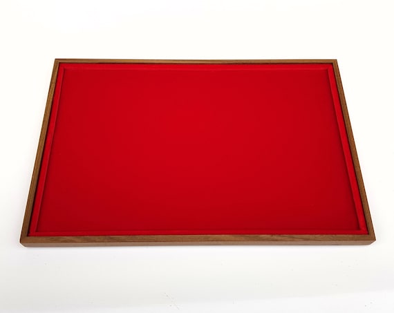Art. VAG301 Vassoio numismatico per MONETE realizzato in legno e velluto. 1 square 31 x 20 cm. Wood and velvet coin tray cabinet
