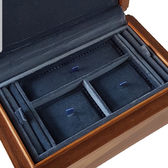 Jewelry box for ring bracelet necklace watches earrings, gold silver precious stones