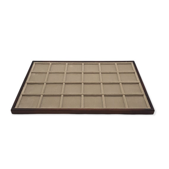 Art. VAG324S Numismatic tray for Coins made of wood and velvet. Wood and velvet coin tray cabinet
