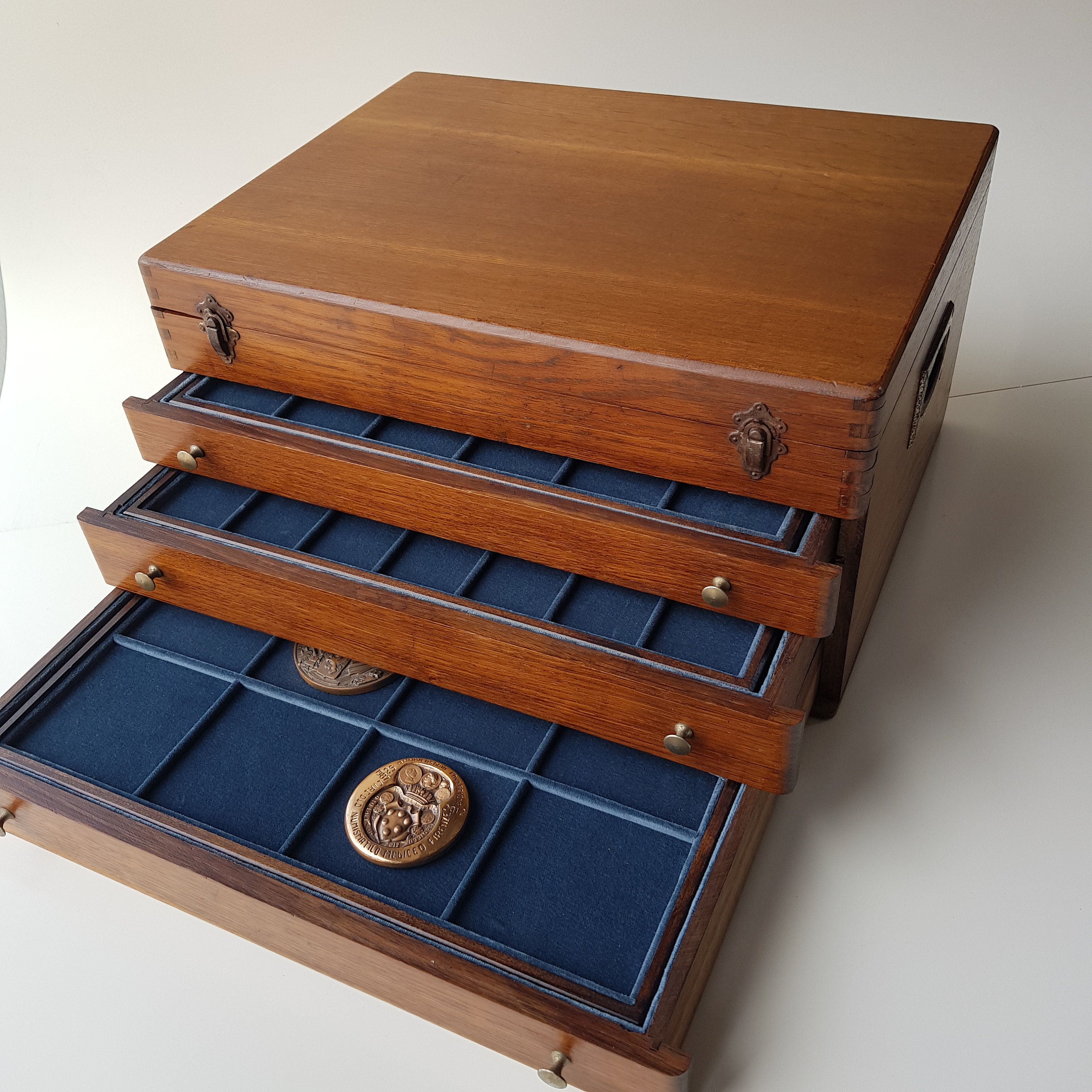 Wooden Medal Cabinet Medal Box Medal Cabinet Antique Medal Chest of ...