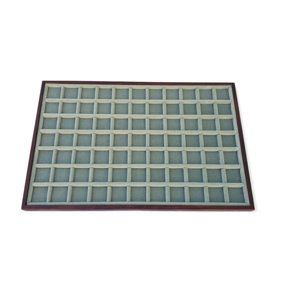 Art. VAG324S Numismatic tray for Coins made of wood and velvet. Wood and velvet coin tray cabinet