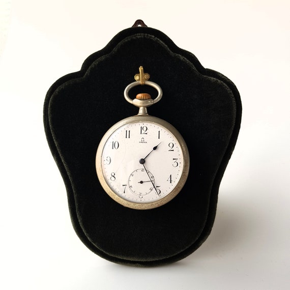 Pocket watch display stand, pocket watch holder, LUXURY Handmade pocket watch stand holder in wood, covered in velvet