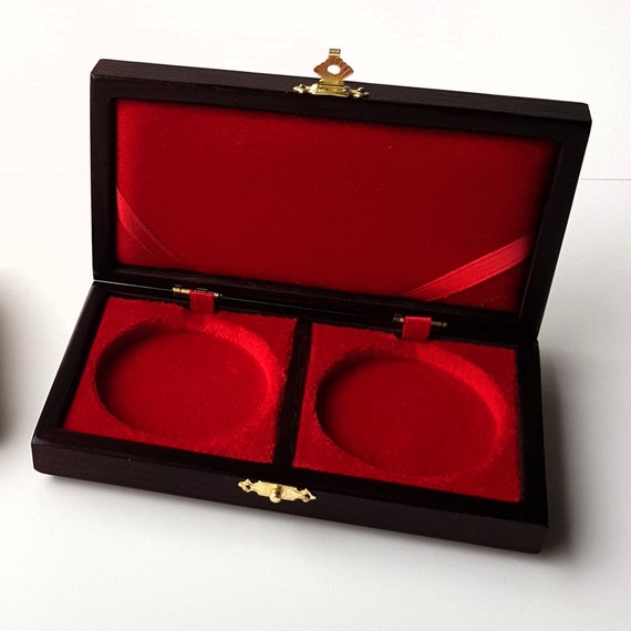 Art.ALP02M Astuccio Cofanetto per 2 Monete Antiche Incavo Foro a scelta fra questi 22,5/28/31/33/37/41/43/46/50 Case for Coins with 2 Holes