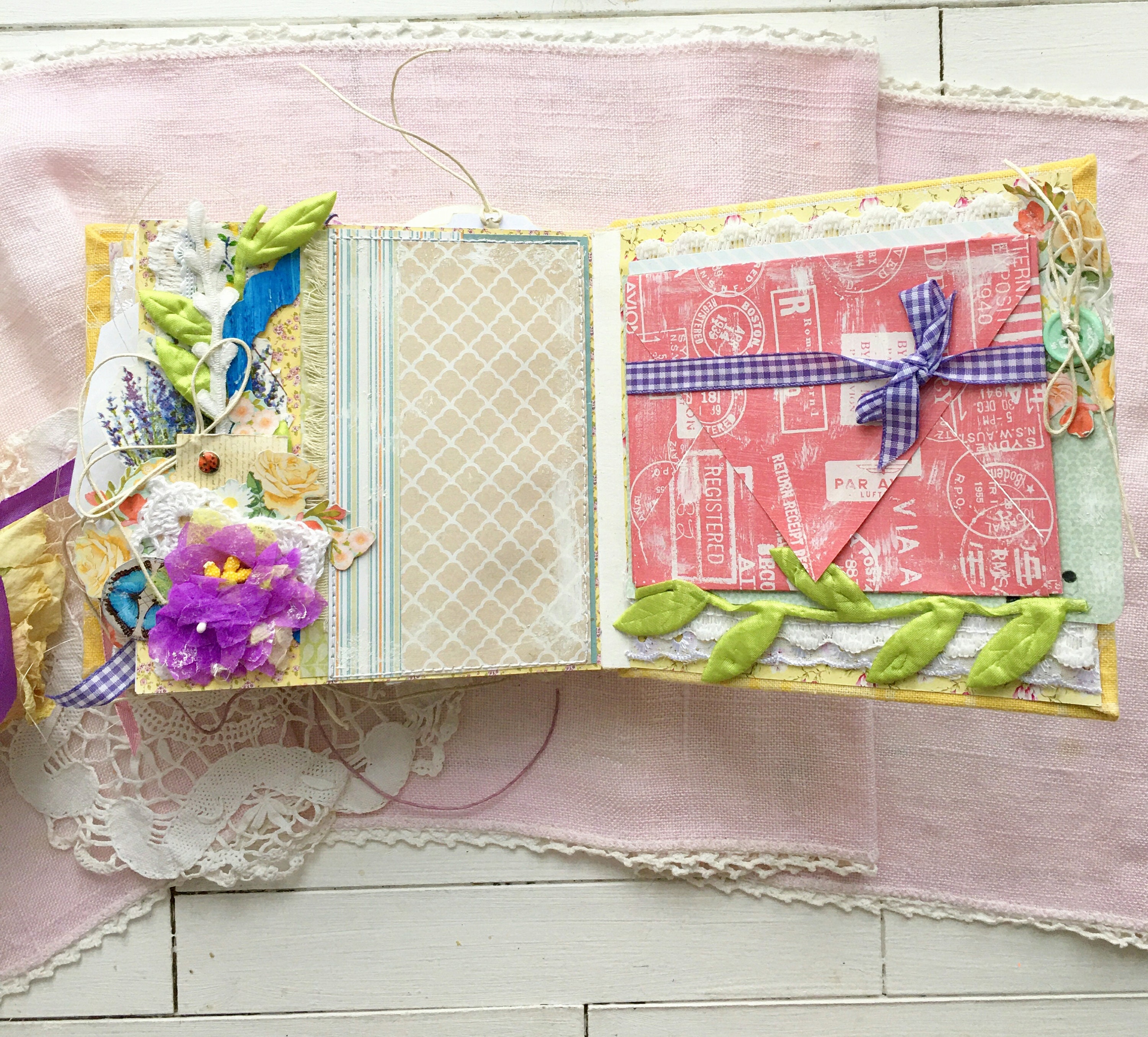 Handmade memory photo album Scrapbooking mini album provence Etsy