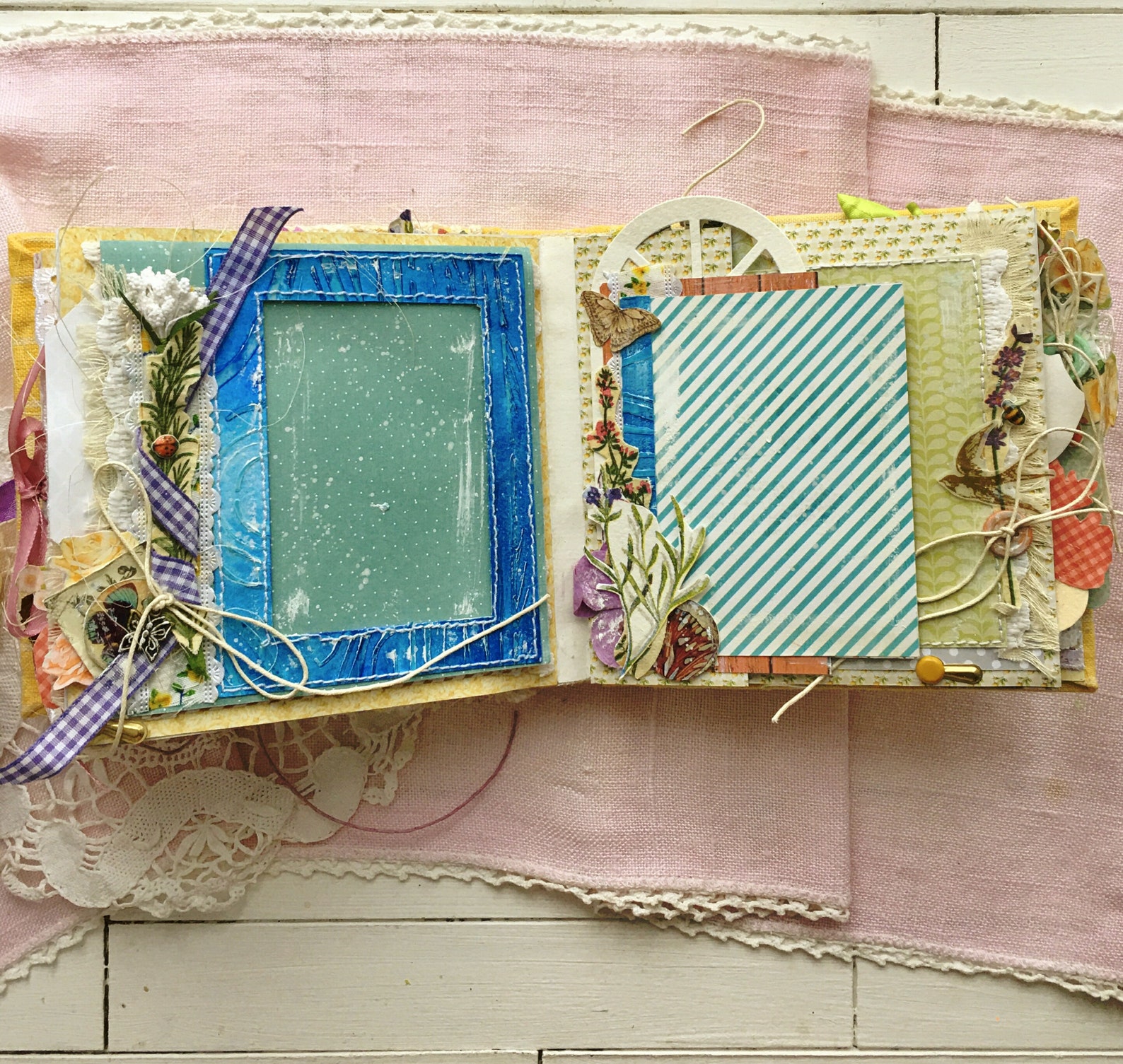 Handmade memory photo album Scrapbooking mini album provence Etsy