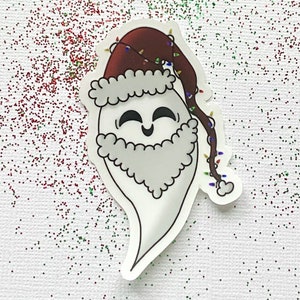 Santa Ghost Clear Sticker