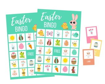 Printable Easter BINGO Cards, Preschool Digital Download, Holiday Instant Download, Spring Activity, Family Game Night, Play Date, Toddler