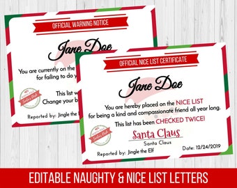 INSTANT Naughty or Nice List Surveillance Elf Headquartes Template Digital File Demo Now Edit with Corjl Includes both files Christmas Ideas