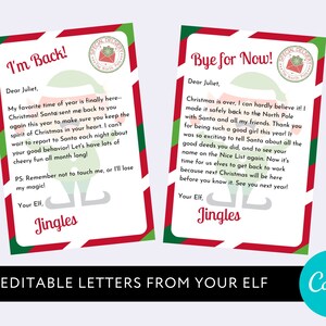 Editable Elf Letter Printable Letter From Elf Canva Template