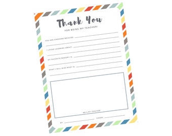 Teacher Appreciation Printable, All About My Teacher Interview, Last Day of School, End of School, Instant Download, Digital Download