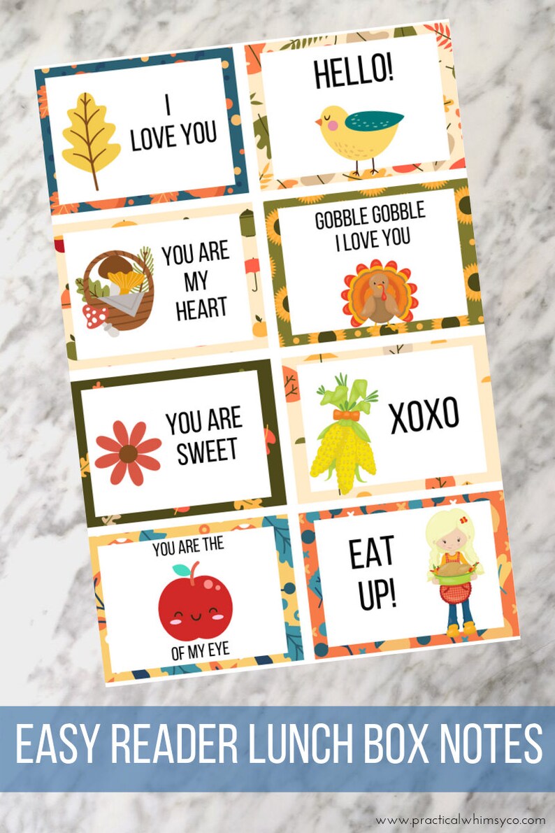 Preschool Printables Autumn Lunchbox Notes For Kids Fall Etsy