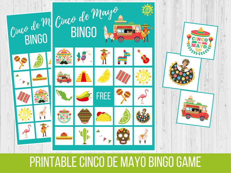 Cinco de Mayo BINGO Cards, Printable Mexican Party Games Digital Download, Fiesta Instant Download, Taco Tuesday, Bachelorette Party image 6