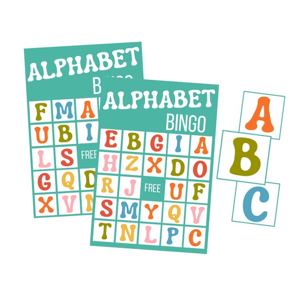Alphabet BINGO Game, Homeschool Printable, Letter Recognition Digital Download, Instant Download, Preschool Reading, Educational Activities
