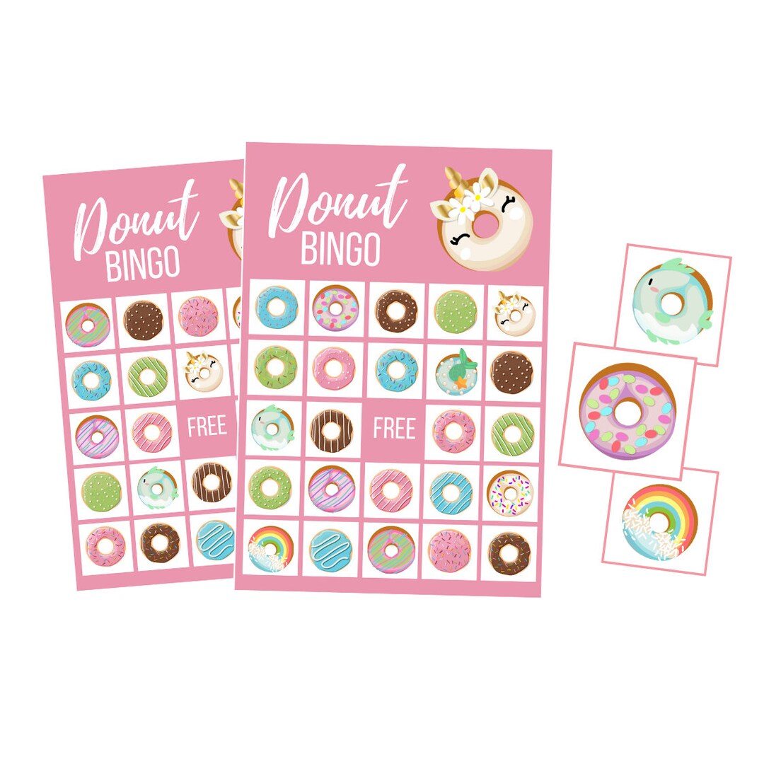 Donut BINGO Party Game Printable, Donut Baby Shower Digital Download ...