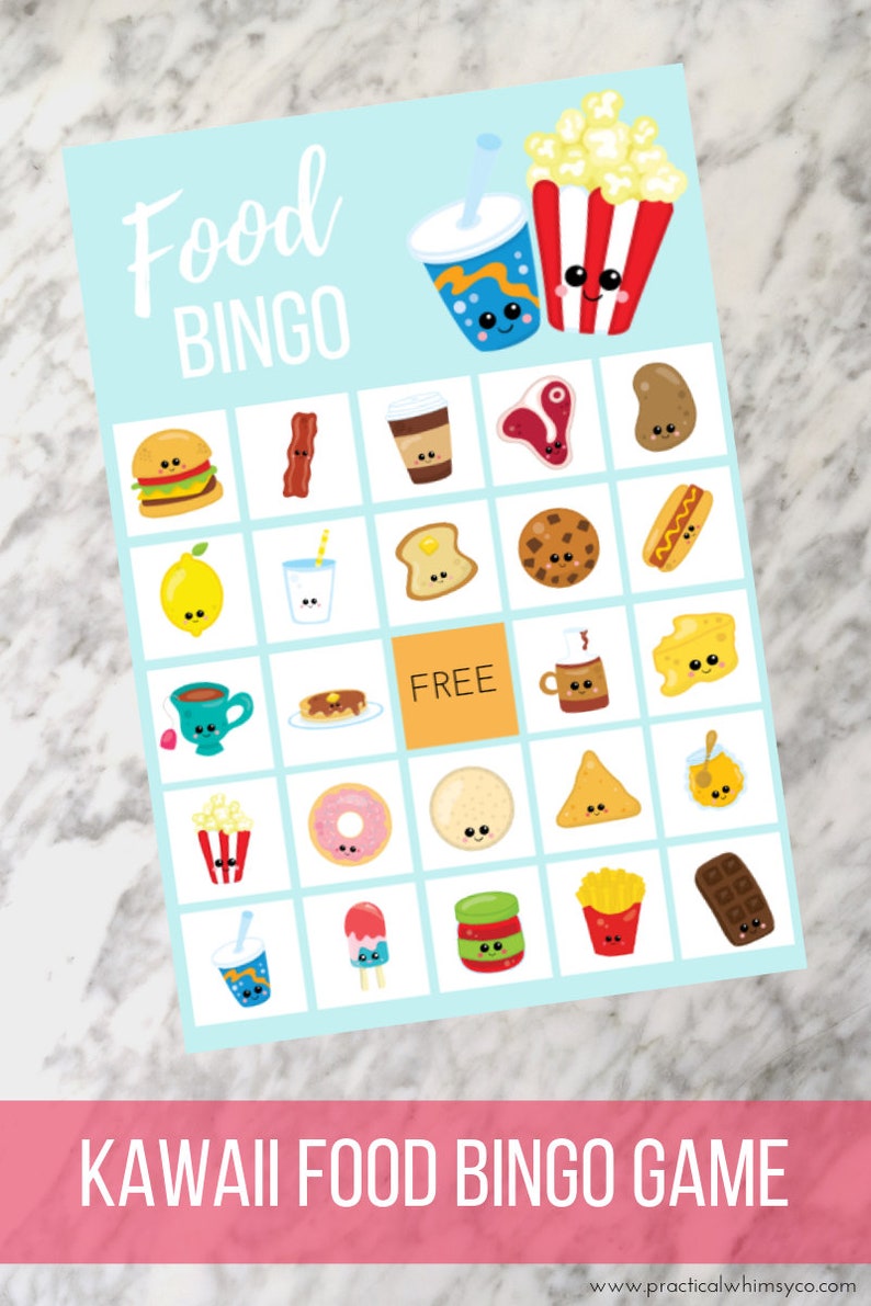 Printable Food BINGO Game, Restaurant Digital Download for Kids, Birthday Party Instant Download, Go Together, Family Game Night Activity image 2