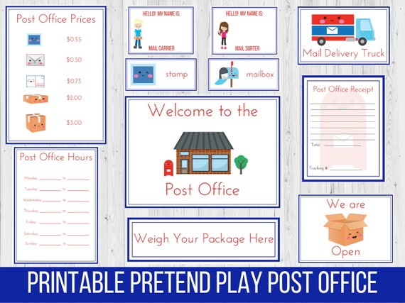 Pretend Post Office Instant Download Mailman Preschool Etsy