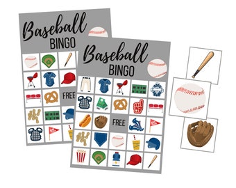 Baseball BINGO Game Printable, Sports Party Digital Download, Boy Birthday Party Instant Download, Game Day Printable, League, Series