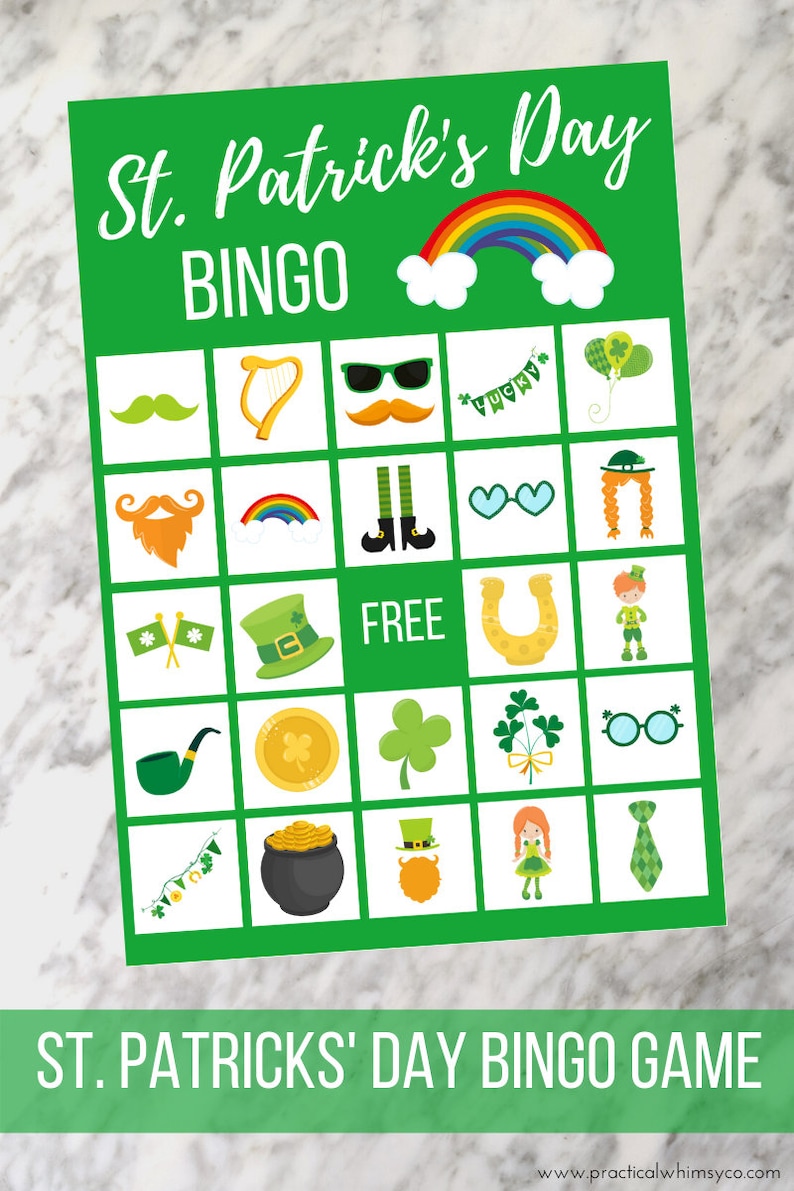 Printable St Patricks Day BINGO Cards Irish Digital Download Etsy