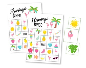 Flamingo BINGO Game Printable, Final Flamingle Bachelorette Party, Tropical Bridal Shower, Baby Shower, Hawaiian Birthday Party, Kids Party