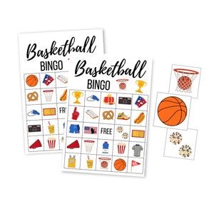 Basketball BINGO Game Printable, Sports Party Digital Download, Boy Birthday Party Instant Download, Family Game Night, Game Day Printable