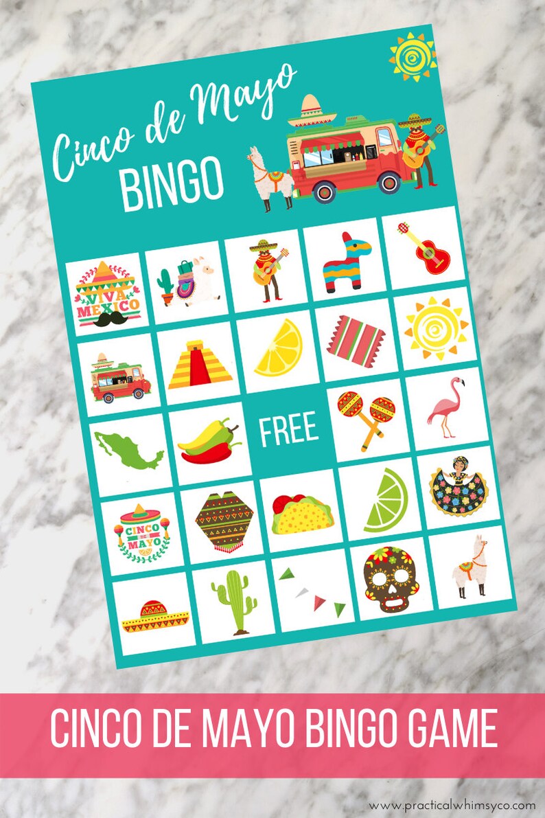 Cinco de Mayo BINGO Cards, Printable Mexican Party Games Digital Download, Fiesta Instant Download, Taco Tuesday, Bachelorette Party image 4