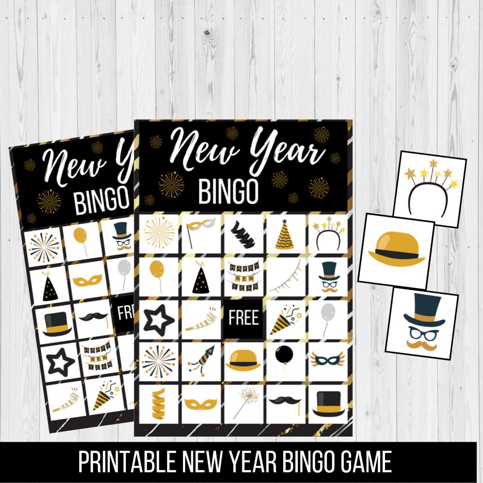 New Year s Eve BINGO Printable Game Etsy