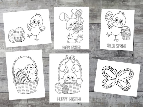 Easter Coloring Book Spring printable party coloring pages