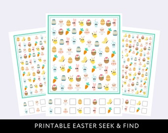 Easter I Spy Printable Party Game, Spring Printable, Easter Basket, Easter Bunny, Digital Download, Instant Download, Seek and Find for Kids